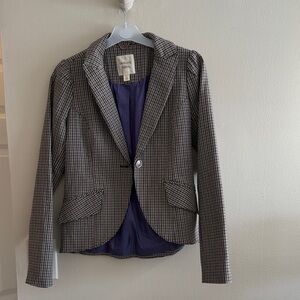 Checkered Houndstooth Blazer